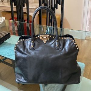 Valentino Grarvani Rock-stud Dome Double Handle Tote Bag